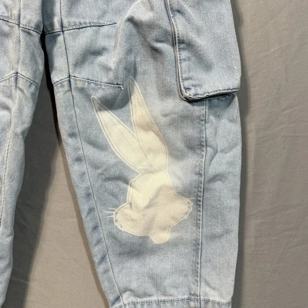 Looney Tunes Girl Barrel Jeans Sz 8 Tweety Bugs Bunny Lola Carpenter Cargo Pants